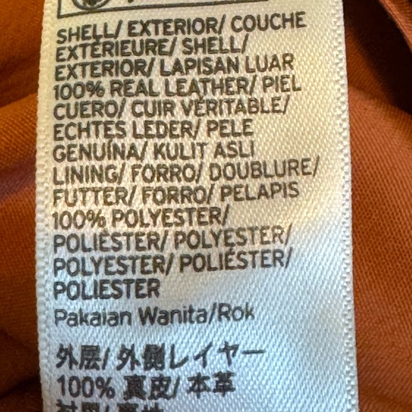 Topshop Genuine Leather Rust Brown Mini Skirt Front Zip Size US 8 - Picture 4 of 8